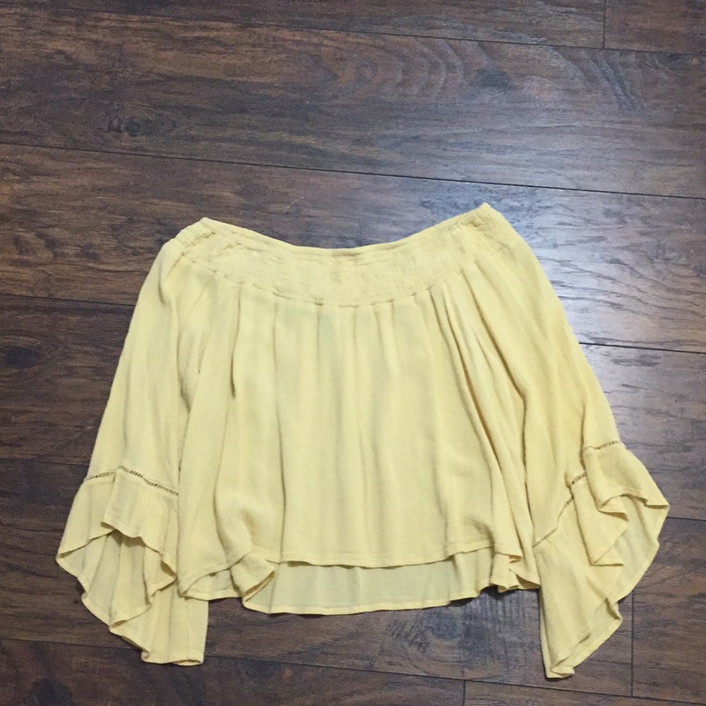 Yellow forever 21 Off the shoulder top
